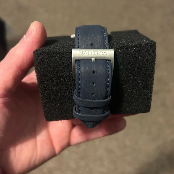 Nautica Silver and Blue Chronograph Watch - Picture 5 of 5